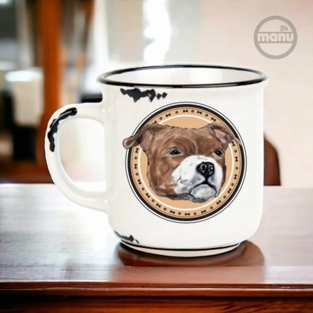 Kubek retro z psem staff