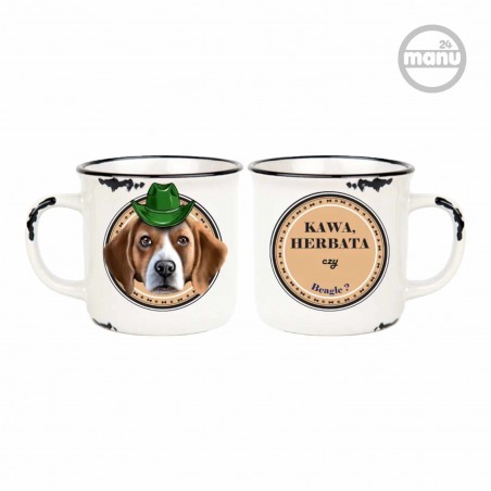 Kubek retro z psem Beagle