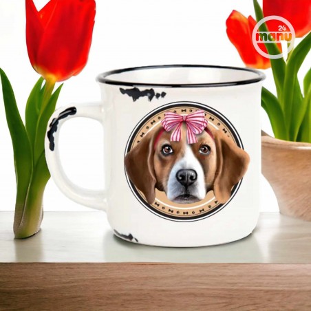 Kubek retro z psem Beagle
