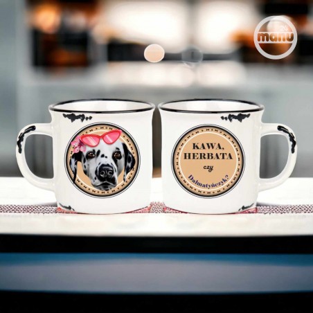 kubek retro z psem dalmatyńczyk