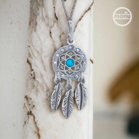 Zawieszka Łapacz Snów z turkusem