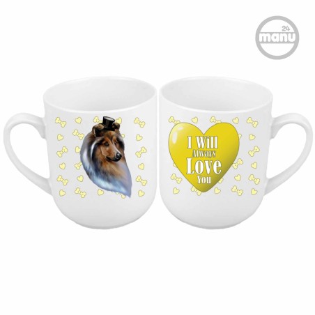 Kubek z psem owczarek szkocki