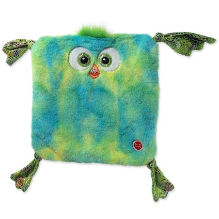 Poduszka szeleszcząca niebiesko zielony kurczak 28cm