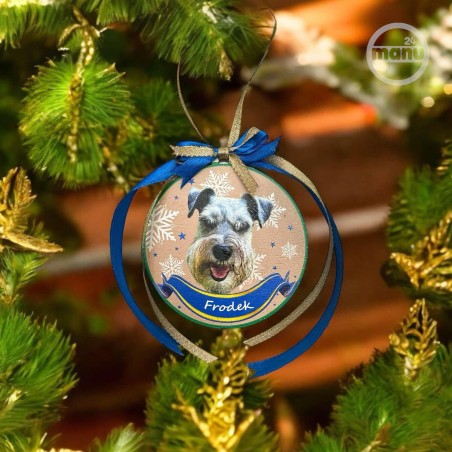 Niebieska Bombka ze zdjęciem twojego pupila i jego imieniem