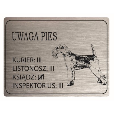 Tabliczka UWAGA PIES Airedale