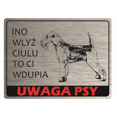 Tabliczka ostrzegawcza uwaga pies airedale