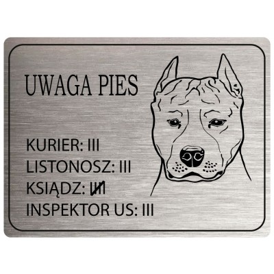 Tabliczka Uwaga Pies Amstaff