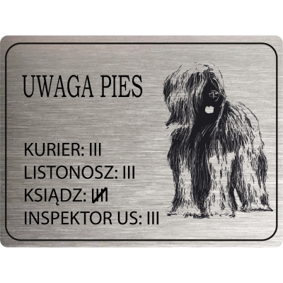 Tabliczka Uwaga Pies briard