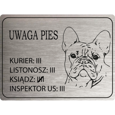 Tabliczka Uwaga Pies buldog...