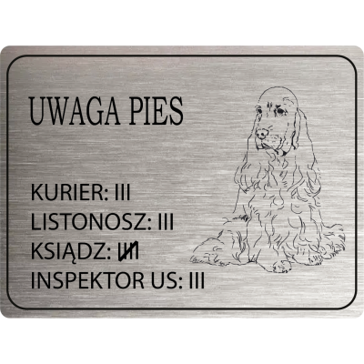 Tabliczka Uwaga Pies cocker...