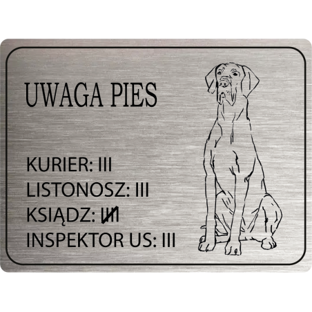 Tabliczka Uwaga pies dog niemiecki