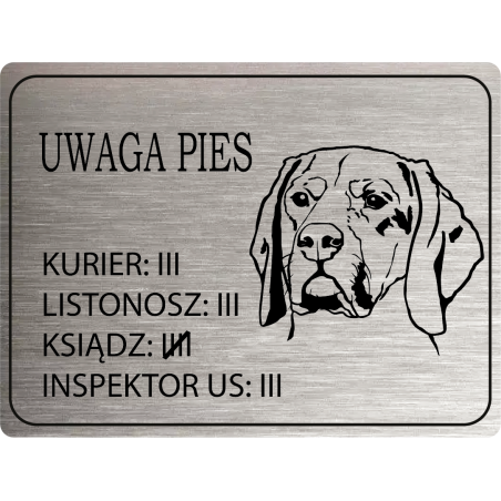 Tabliczka ostrzegawcza uwaga pies gończy polski