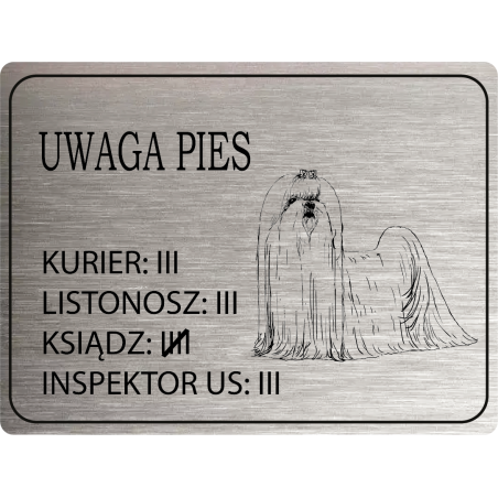 Tabliczka ostrzegawcza uwaga pies maltańczyk