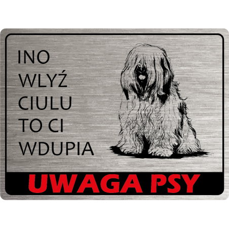 Tabliczka ostrzegawcza uwaga pies pon