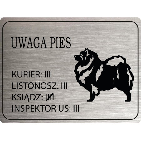 Tabliczka ostrzegawcza uwaga pies szpic