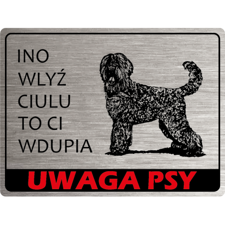 Tabliczka ostrzegawcza uwaga pies terrier rosyjski
