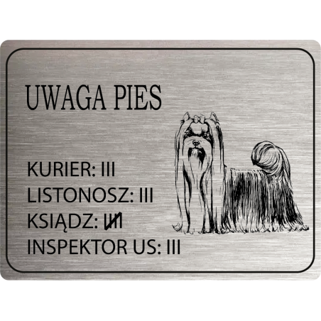 Tabliczka ostrzegawcza uwaga pies York