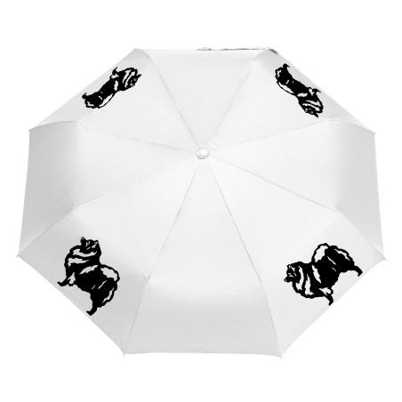 Parasol z Psami Parasolka Szpic Składana, Lekka, Wiatroodporna