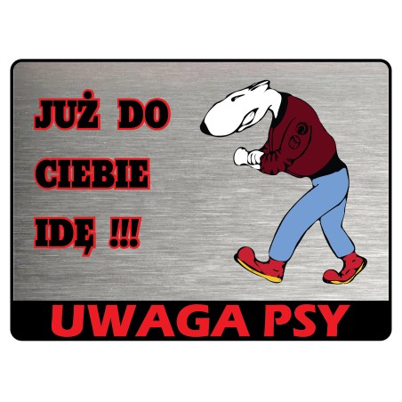 Tabliczka Uwaga Pies Nierdzewna • Metalowa Tabliczka Ostrzegawcza na Ogrodzenie, Bramę i Furtkę