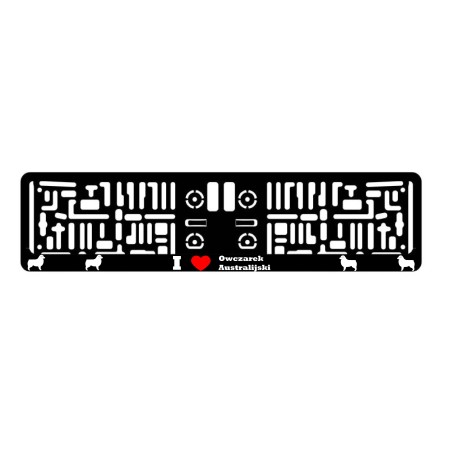 RAMKA POD TABLICE REJESTRACYJNE PIES OWCZAREK AUSTRALIJSKI