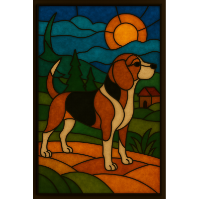 Witraż akrylowy – Beagle...
